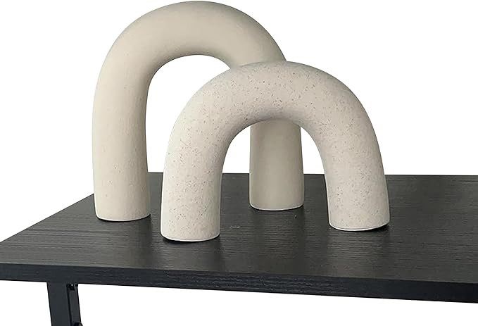 Defined Deco Ceramics Arch Decorative Objects,Neutral Home Decor for Shelves,Shelf Decor Aestheti... | Amazon (US)