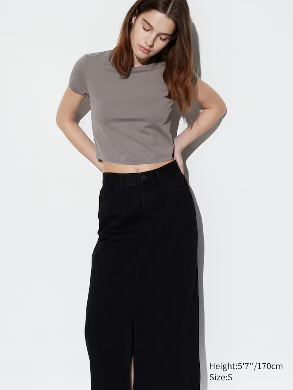 Ultra Stretch AIRism Cropped T-Shirt | UNIQLO (US)