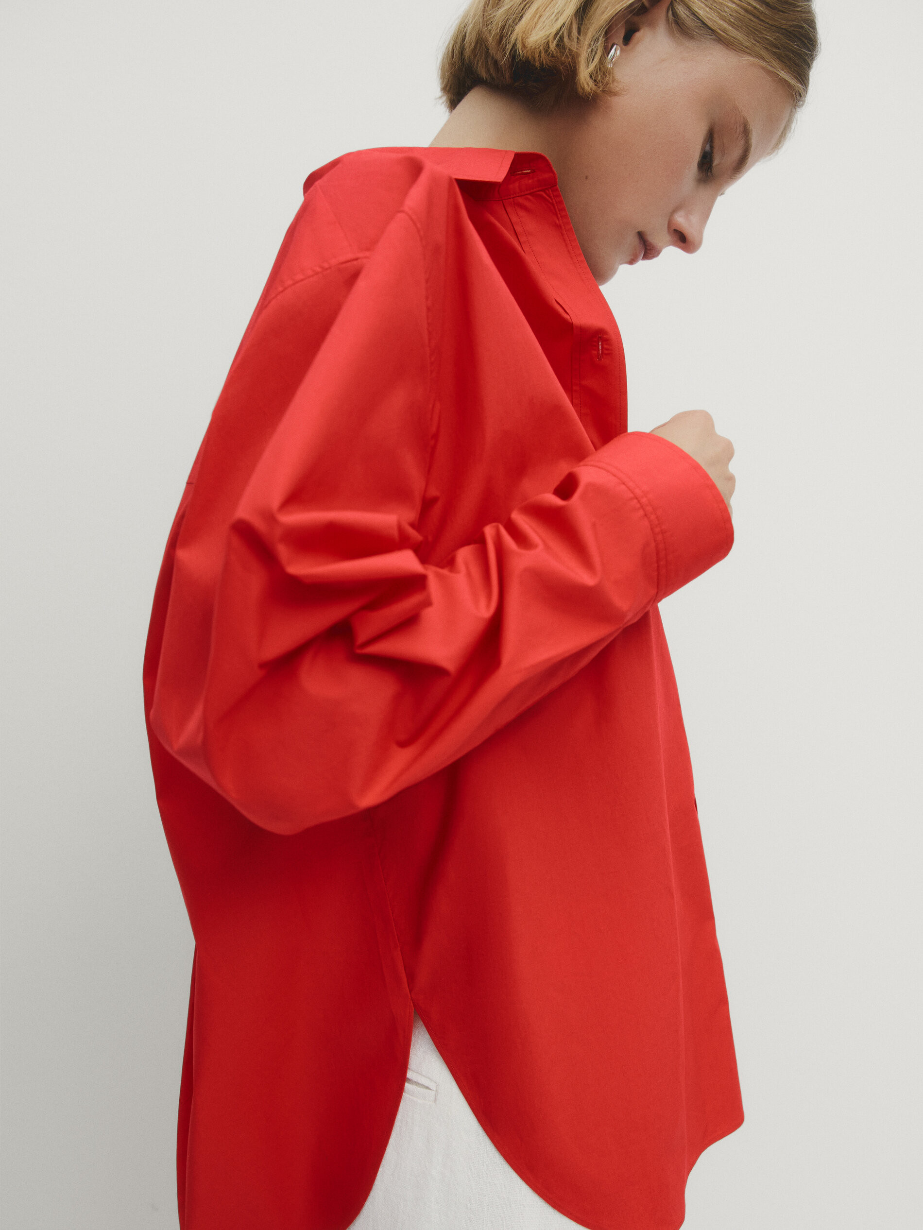 100% cotton poplin shirt with pocket | Massimo Dutti US