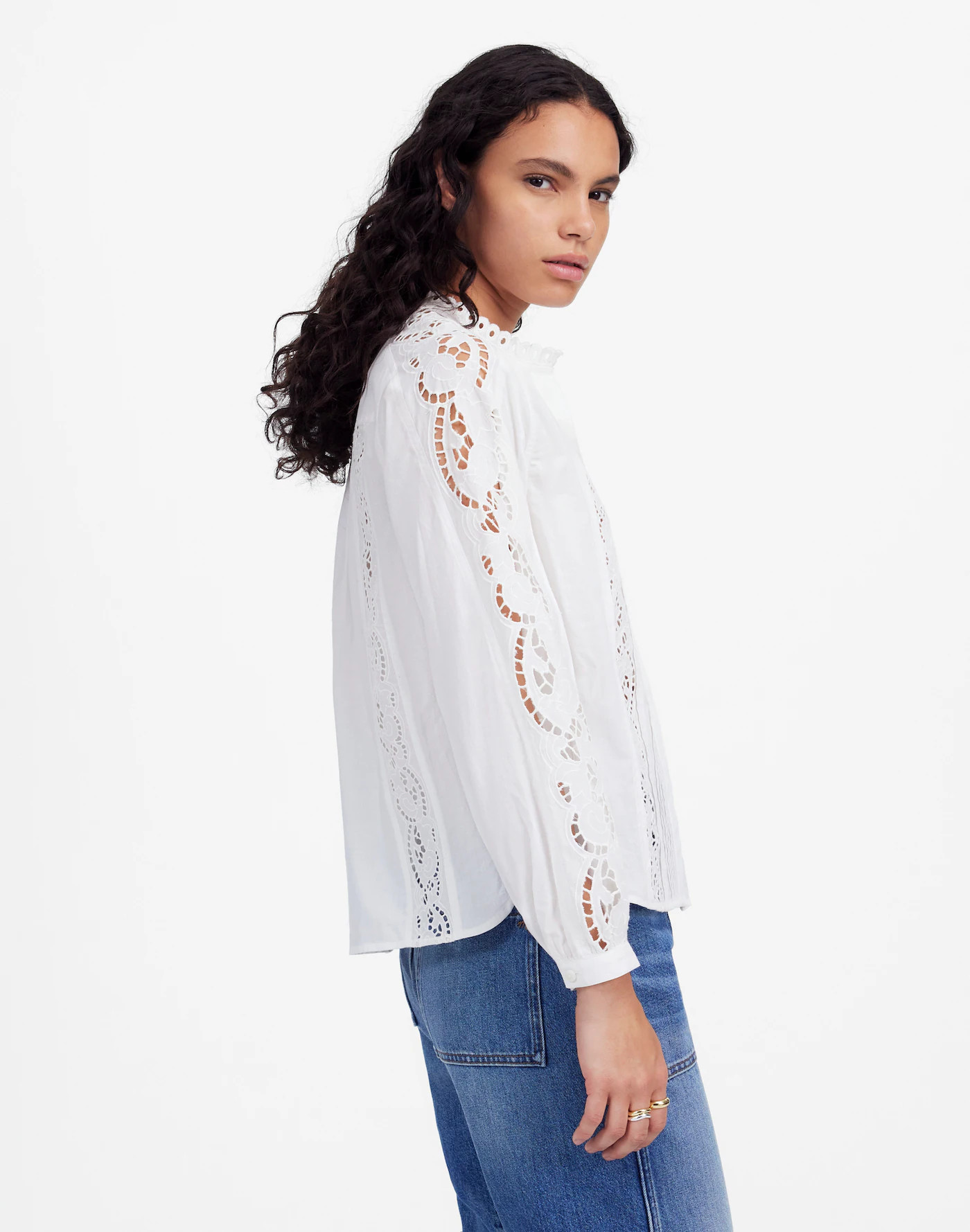 Best Seller(15)Lace-Inset Pintucked Button-Up Top$138.00$99.99(28% off)ColorwhiteSale$99.99$99.99... | Madewell