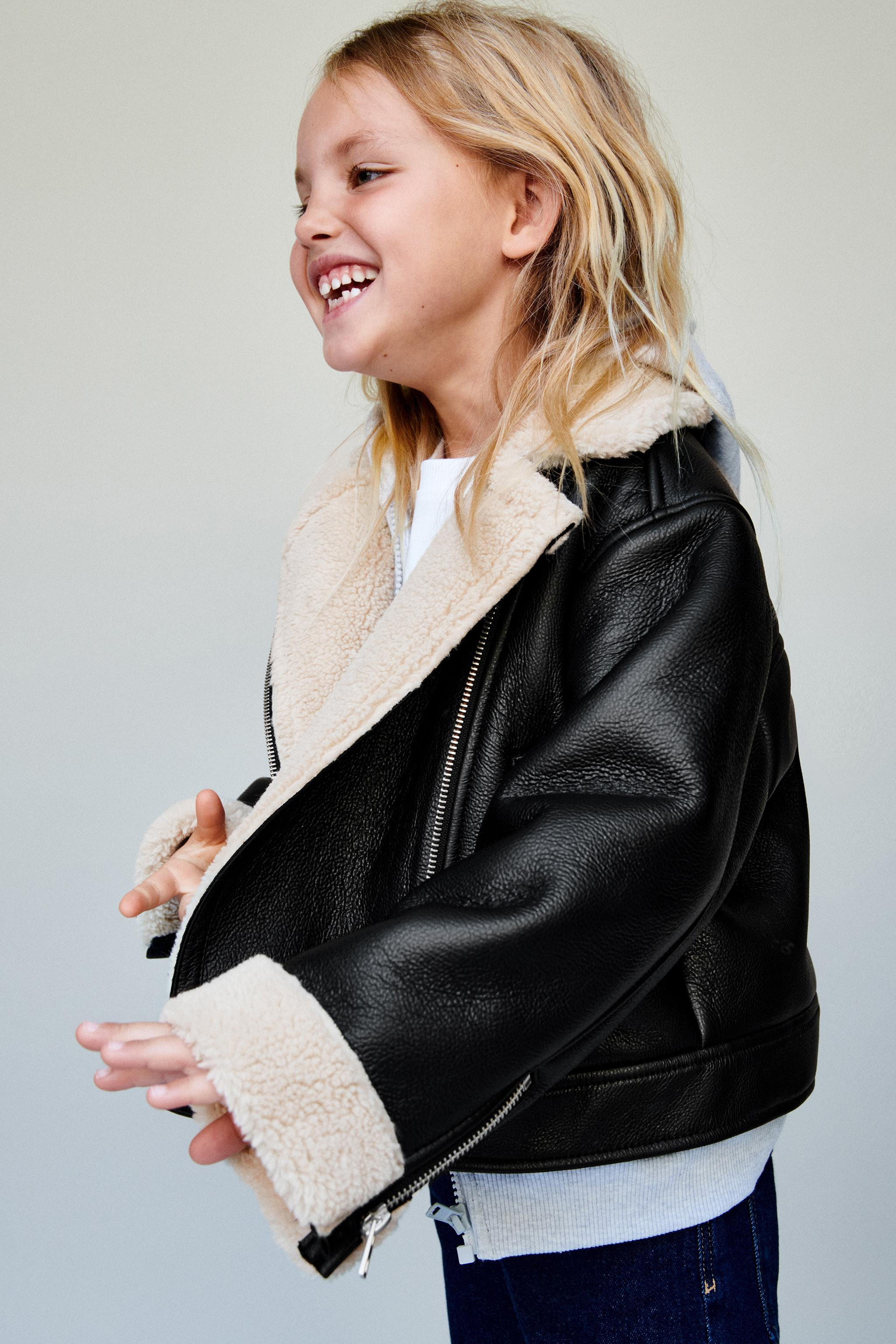 FAUX LEATHER FLEECE JACKET | Zara US