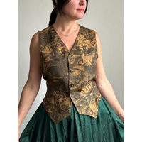 Vintage Vest, Women Austrian Vest, Cotton Vest, Floral Pattern Bavarian Top | Etsy (US)