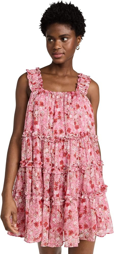 endless rose Women's Floral Chiffon Flounce Mini Dress | Amazon (US)