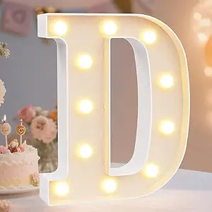 LED Marquee Letter Lights Sign, Light Up Alphabet Letter for Home Party Wedding Decoration D | Amazon (US)