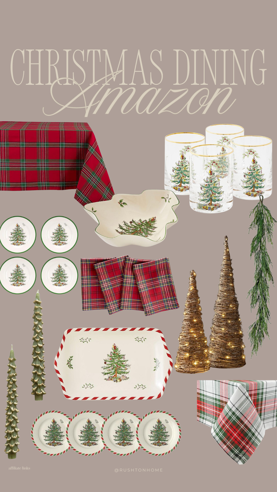 Christmas Dining Amazon, christmas table decor, amazon holiday dining, plaid table runner, christmas dinnerware, christmas glassware, festive tablescape ideas, holiday hosting decor, christmas napkins, elegant holiday table, classic christmas dishes, traditional christmas decor 

 #LTKHoliday #LTKSeasonal #LTKHome