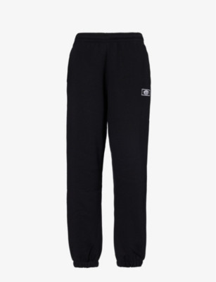 Branded-embroidery elasticated-waistband organic-cotton jogging bottoms | Selfridges