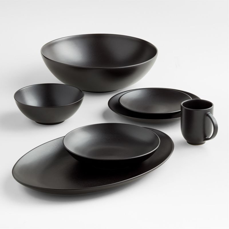 Craft Matte Black Stoneware Dinnerware | Crate & Barrel | Crate & Barrel