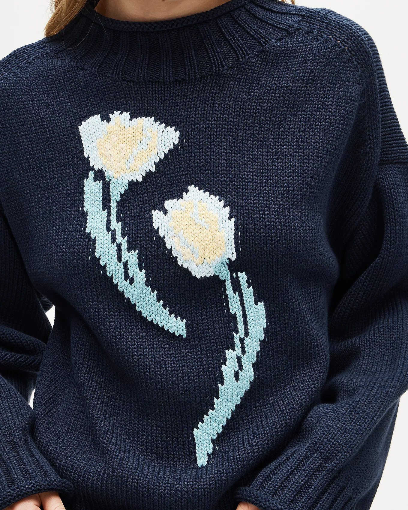 2025 Rollneck\u2122 sweater in floral-print heritage cotton | J. Crew US