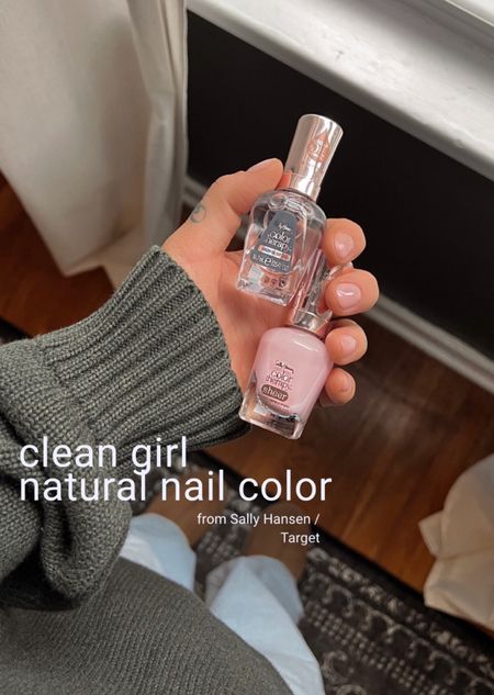 #ad | the ultimate clean girl natural nail color 💅🏼☁️ @target @sally_hansen i’m obsessed!!

USING: 
-Sally Hansen Color Therapy Nail Color 200 Rosy Quartz Sheer
-Sally Hansen Color Therapy Nail Color 001 Top Coat

#Target TargetPartner #TargetStyle #sallyhansen