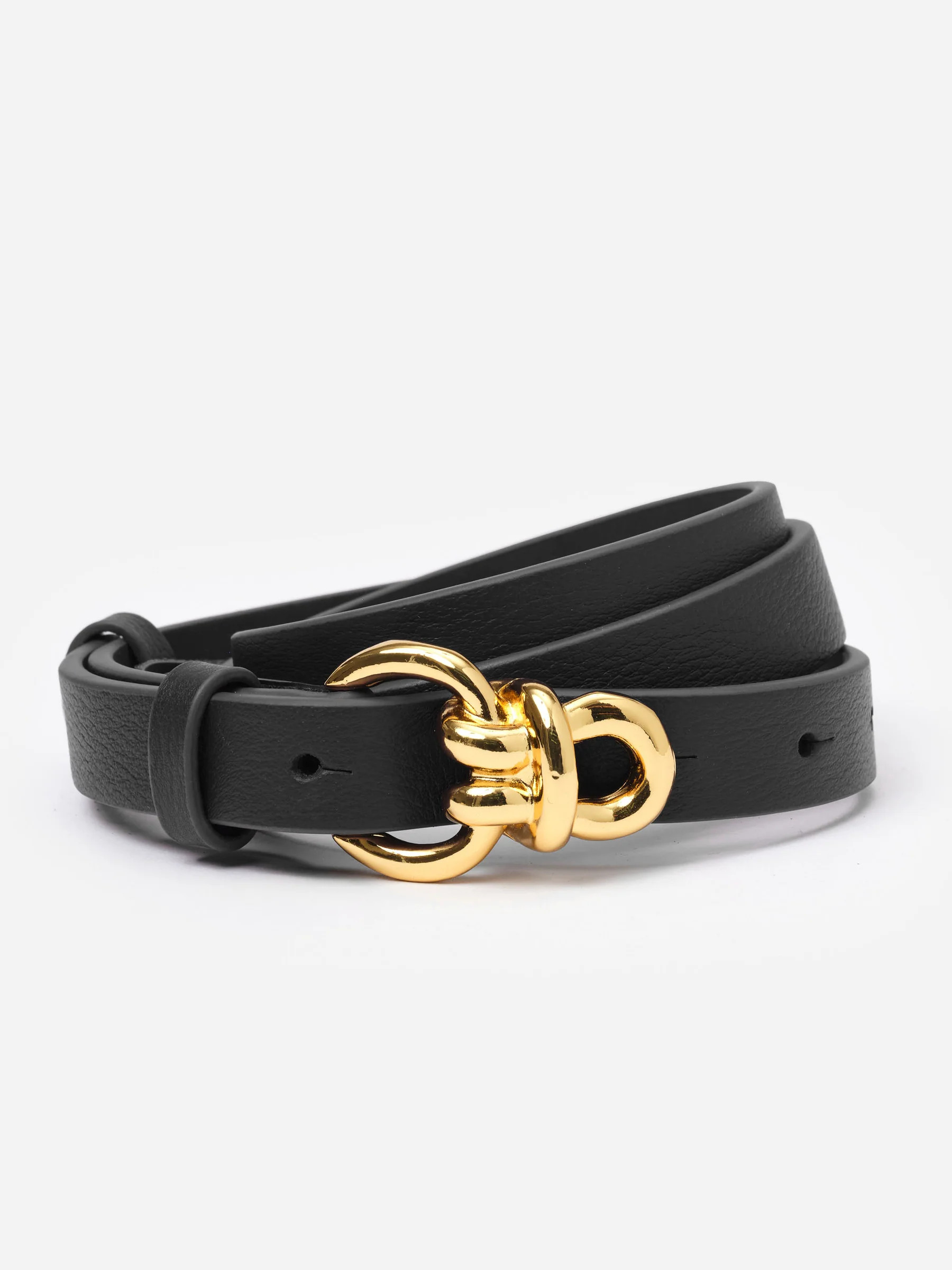 Black Solid Natalie Leather Belt | Women's Belts | J.McLaughlin | J.McLaughlin