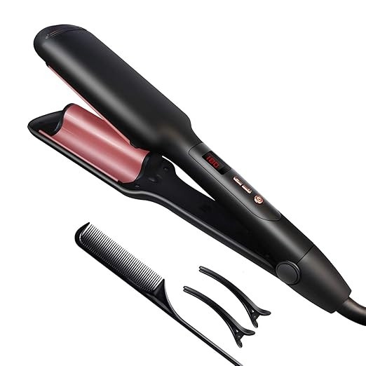 WESOPAN Crimper Hair Iron Deap Waver for Beachy Waves, Hair Waver Styling Tool Curling Iron Wand ... | Amazon (US)