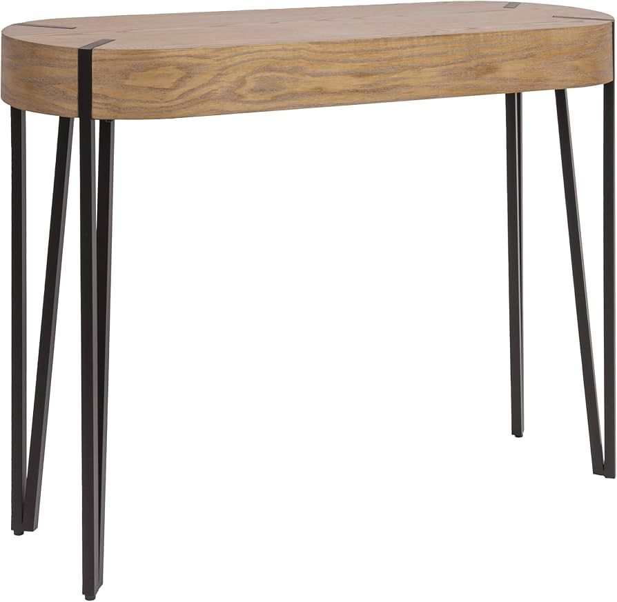 Creative Co-Op Astoria Wood Console Table with Metal Hairpin Legs, Natural and Black | Amazon (US)