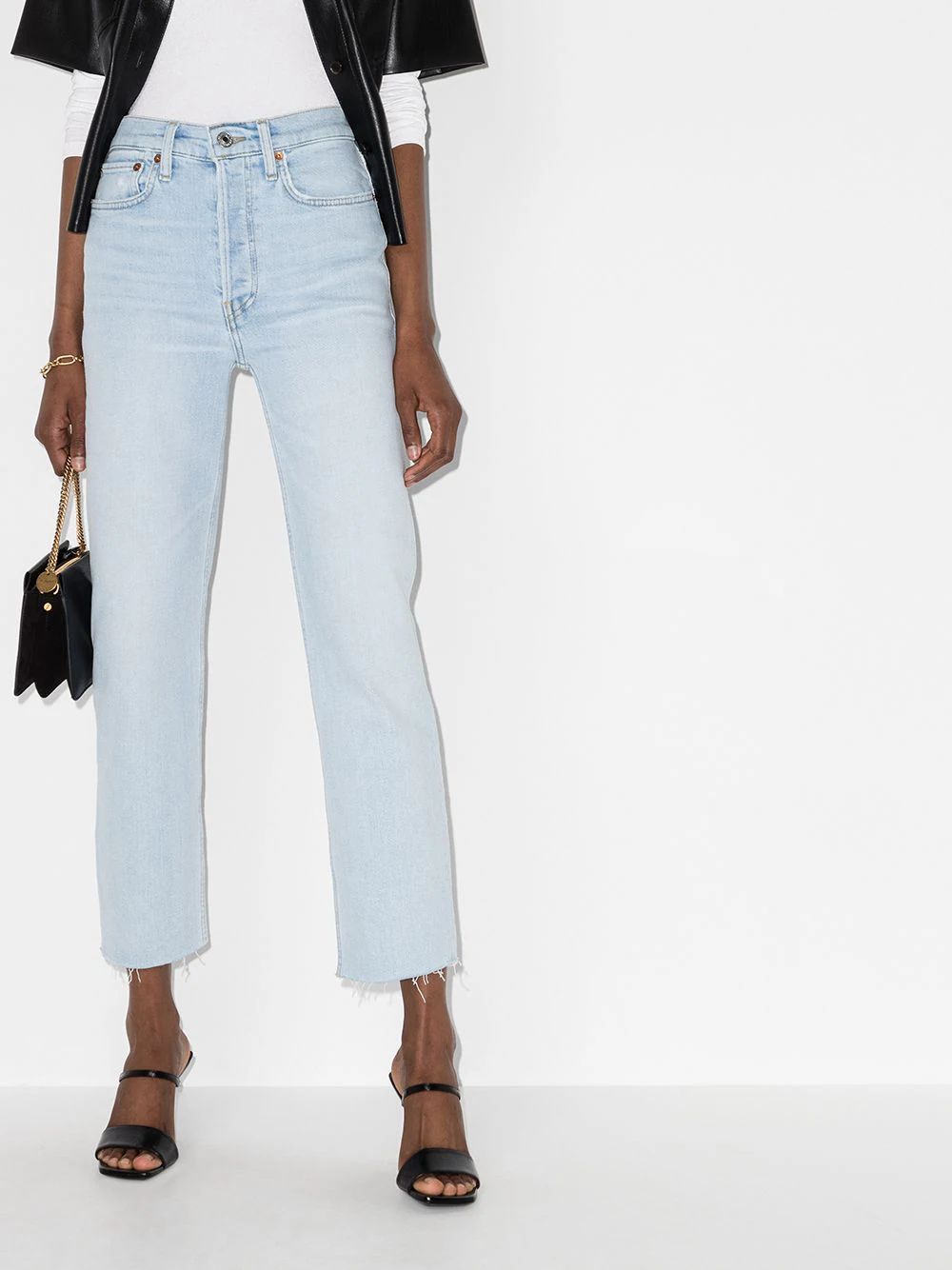 '70s cropped straight-leg jeans | Farfetch (US)