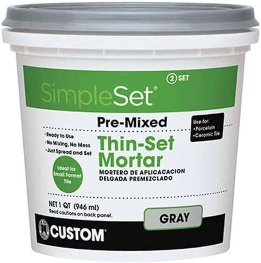 SimpleSet Pre-Mixed Thin-Set Mortar 1 QT | Amazon (US)
