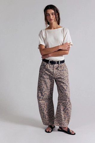 We The Free Good Luck Printed Barrel Jeans | Free People (Global - UK&FR Excluded)