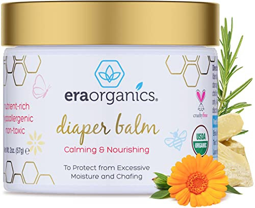 Era Organics Baby Diaper Balm - USDA Organic Ointment Cream Extra Soothing and Nourishing for Dry, Sensitive Skin - All Natural to Help Excess Moisture, Rash or Chafing | Amazon (US)