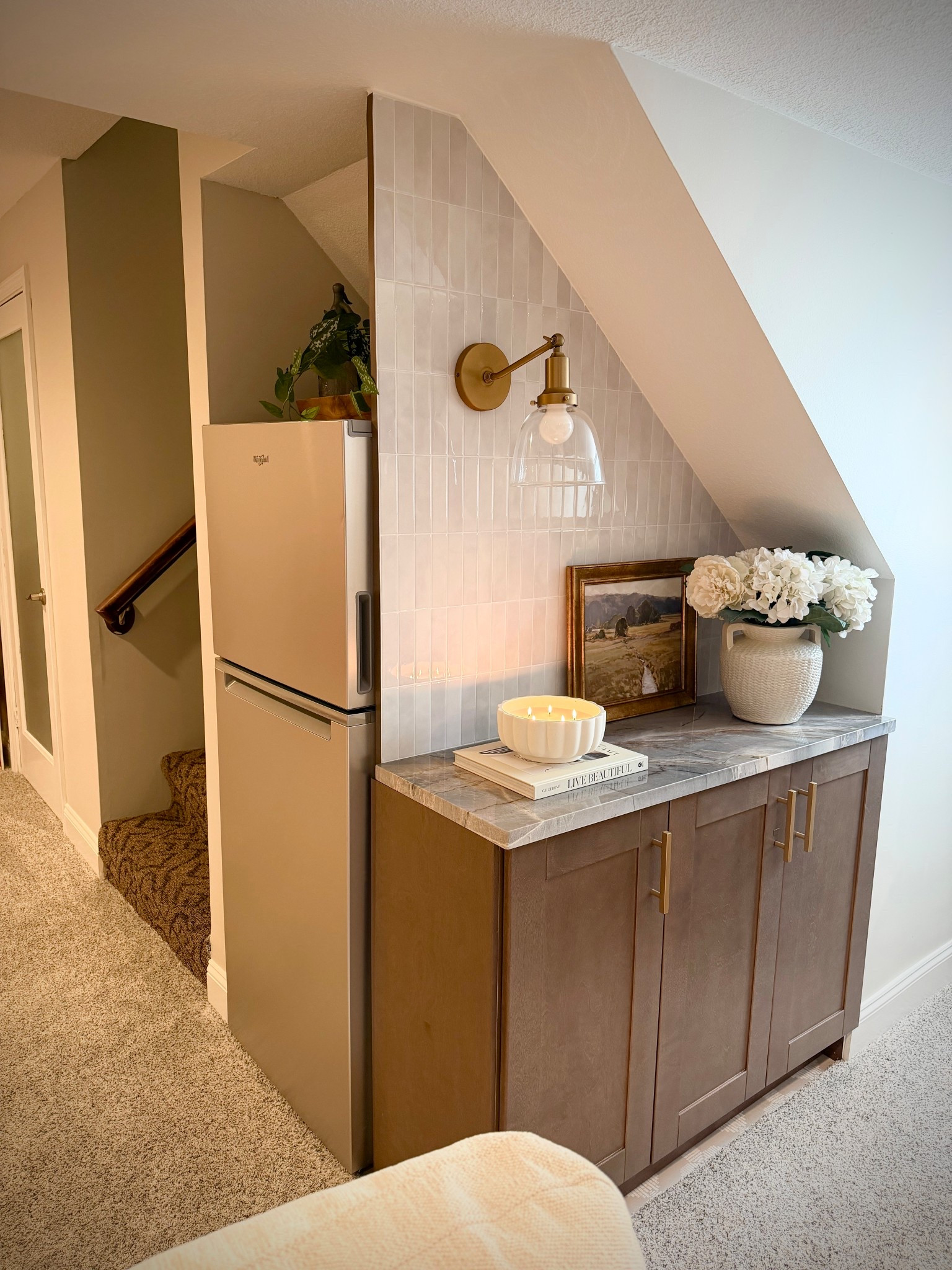 This little corner of our basement is ✨compete✨ I didn’t get a single before photo so I had to screenshot some of the videos I took when we moved in 🙃 it turned out beautifully! This area was always hidden by a heavy barn door that we never used. Now the girls use it all the time for their snacks and games. It was a lot of work but worth it! 🤩

#LTKdayinmylife #LTKmomlife #LTKHome