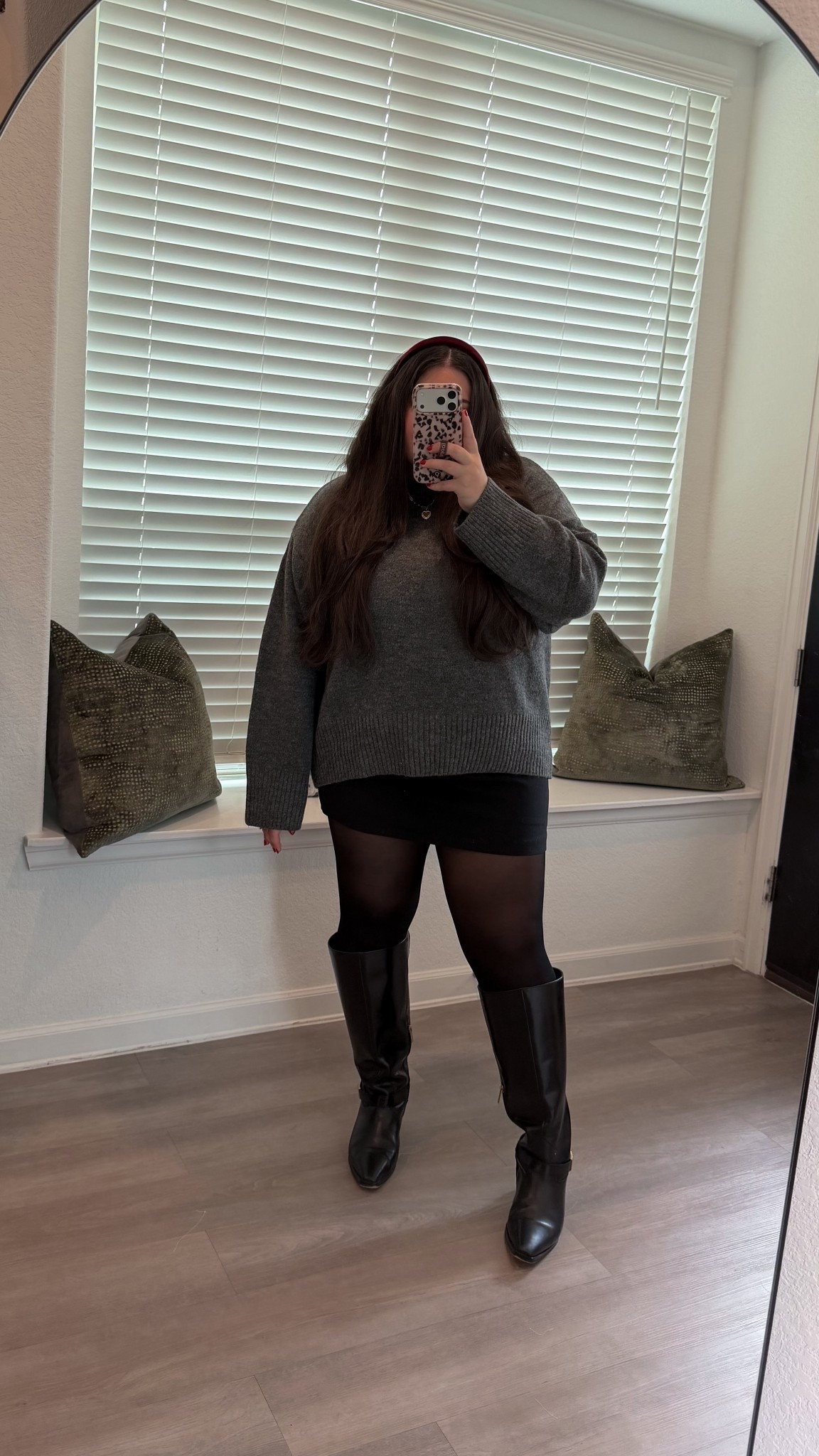 H&M. Oversized sweater. Gray sweater. Sweater with skort. Sweater with tights. Winter outfit. Holiday outfit. Holiday party outfit. Tights outfit. Skort outfit. Cyber week. Holiday style.

#LTKGiftGuide #LTKCyberWeek #LTKHoliday