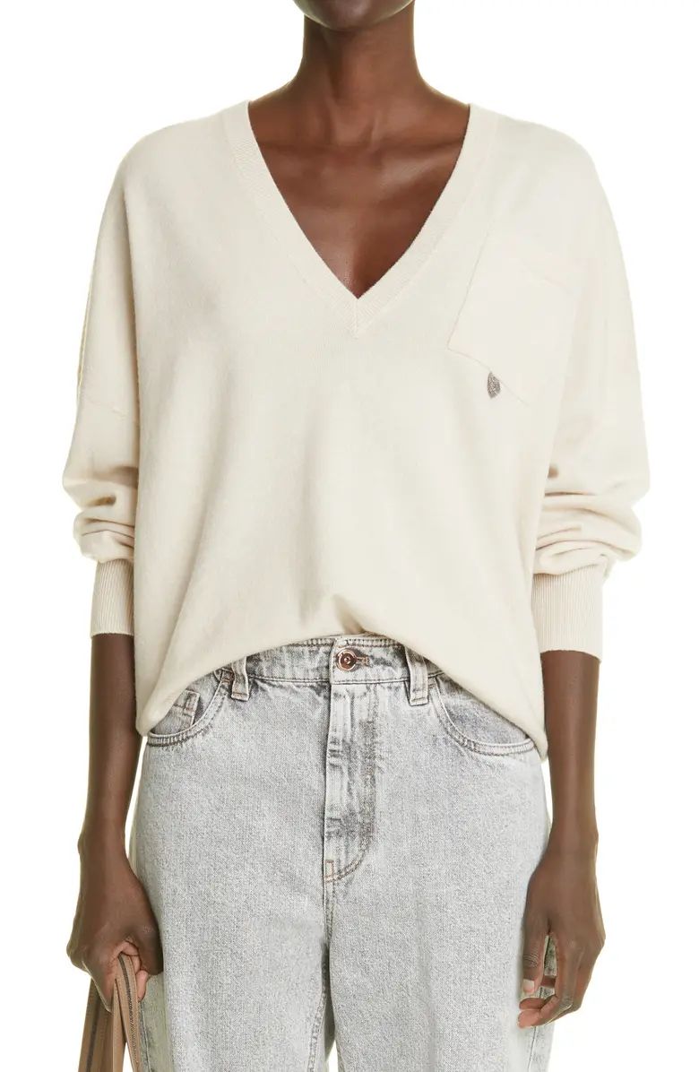 Brunello Cucinelli Wool & Cashmere Blend V-Neck Sweater | Nordstrom | Nordstrom