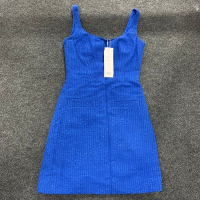 VERONICA BEARD Sabra Cotton-blend Tweed Mini Dress Women's Size 0 Blue | eBay US