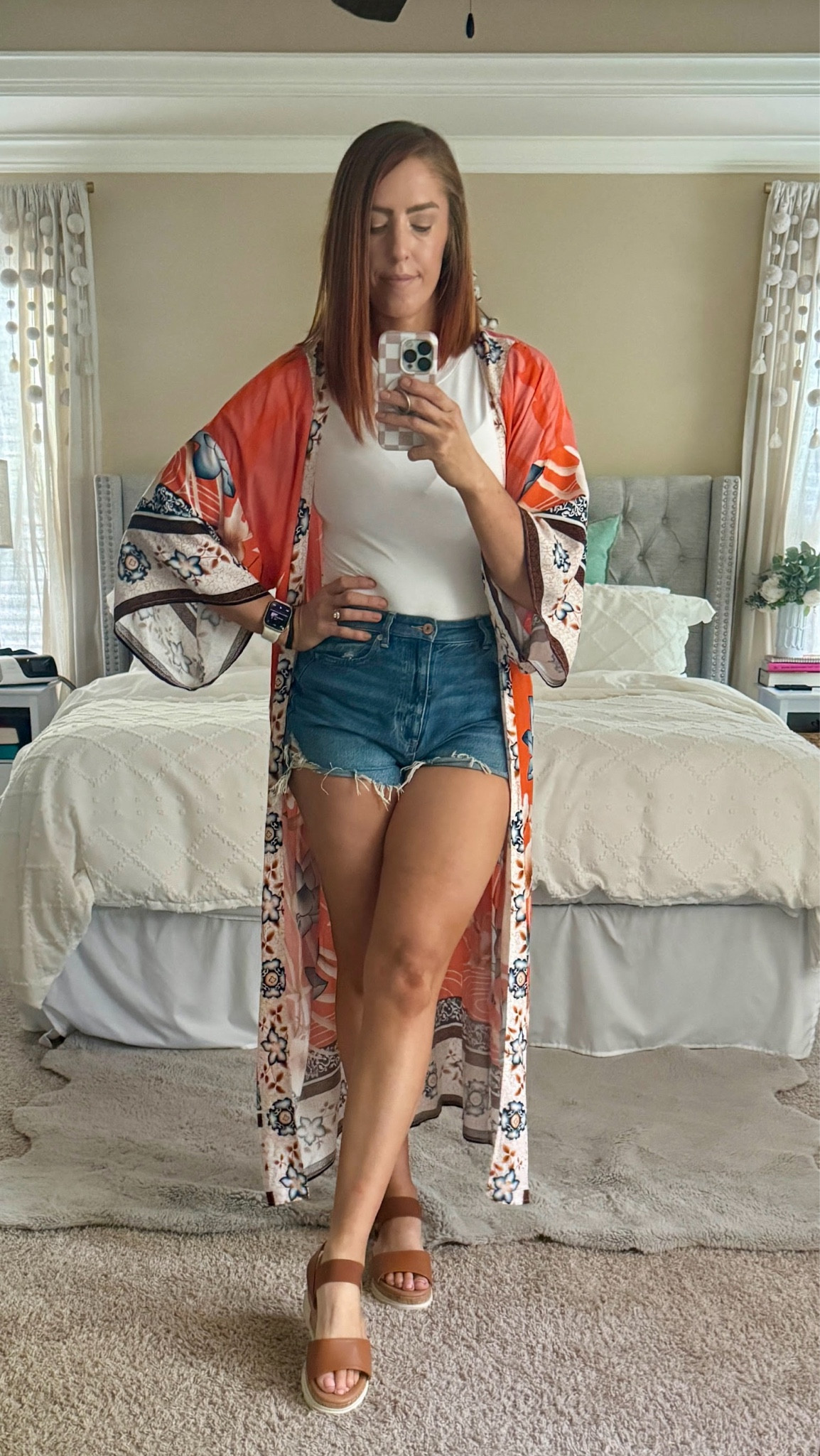 Another cute way to style this kimono! I packed this outfit for Haven conference and I love how it elevates this basic Jean shorts and t shirt look! 

#LTKStyleTip #LTKFindsUnder50
