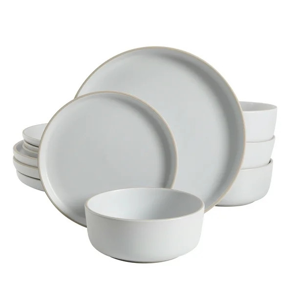 Gibson Home Everyday Essential White Dinnerware Set, 12-Piece Set - Walmart.com | Walmart (US)