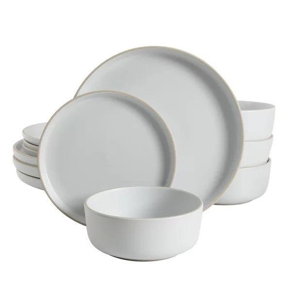 Gibson Home Everyday Essential White Dinnerware Set, 12-Piece Set | Walmart (US)