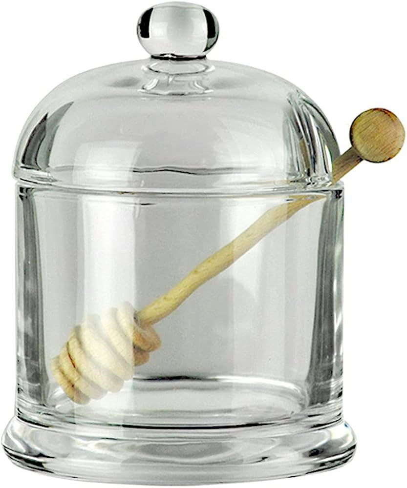 Glass Honey Jar with Wooden Dipper and Glass Lid,Honey Pot Dispenser for Store Honey and Syru,10 ... | Amazon (US)