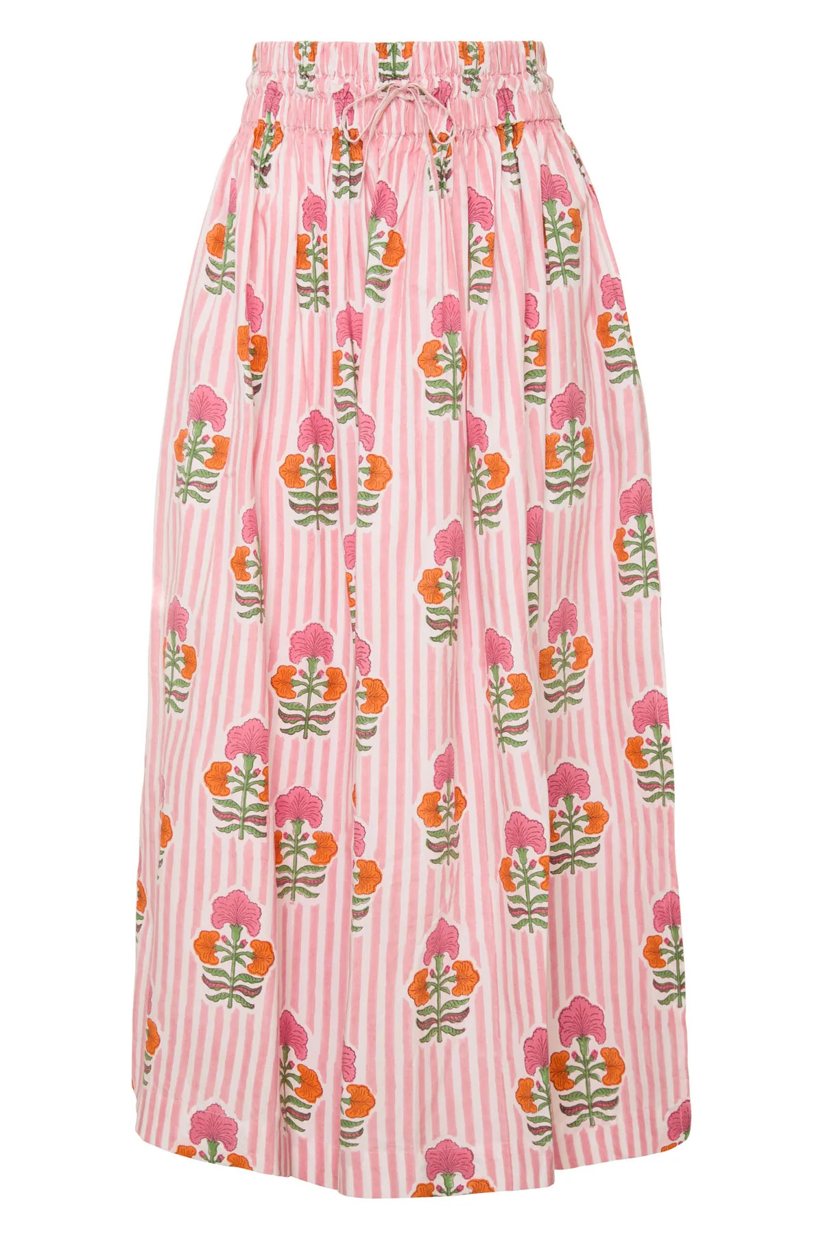 Newport Skirt in Pink & Orange Flower | Over The Moon
