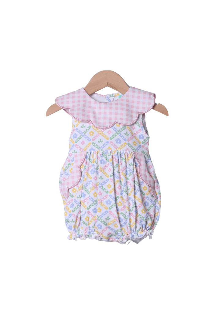 Sweet Colorful Floral Scalloped Bubble | The Smocked Flamingo