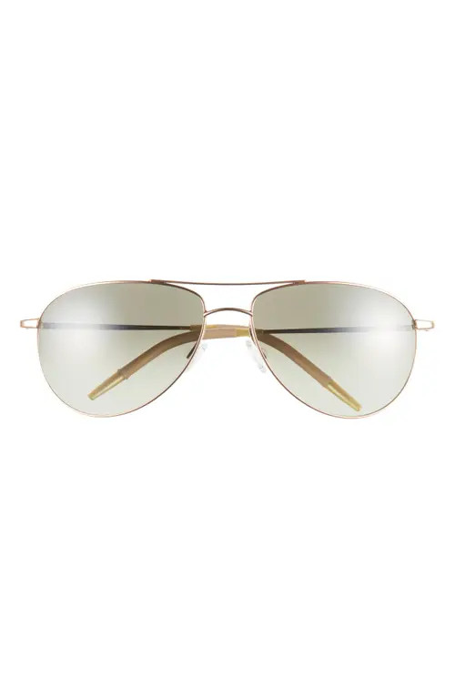 Oliver Peoples Benedict 59mm Aviator Sunglasses in Dark Green at Nordstrom | Nordstrom