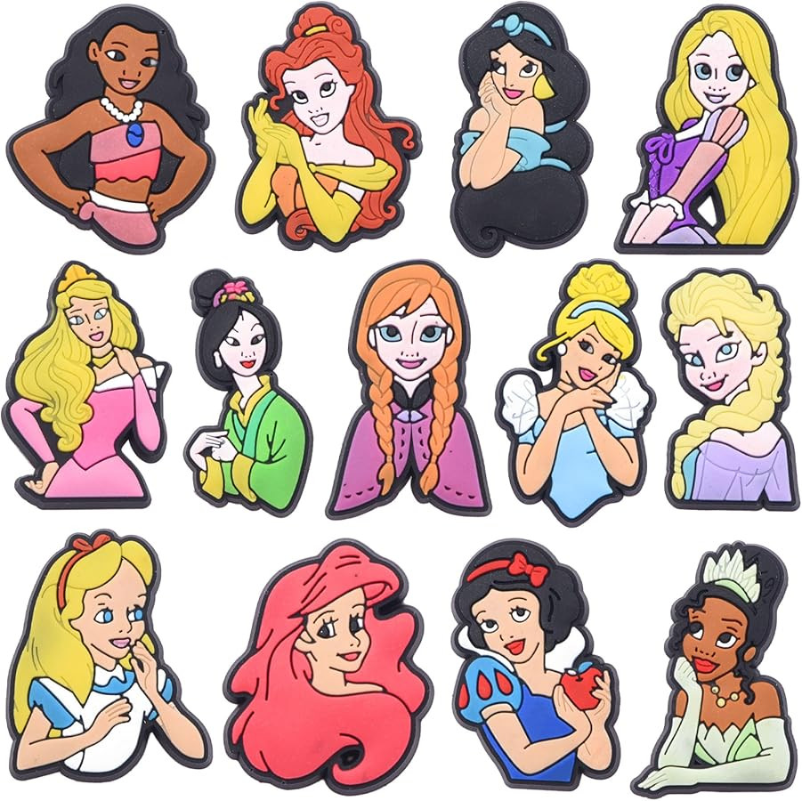 Cute Cartoon Princess Shoe Charms Decoration for Kids Boys Girls Women Sandals Clog Accessories P... | Amazon (US)