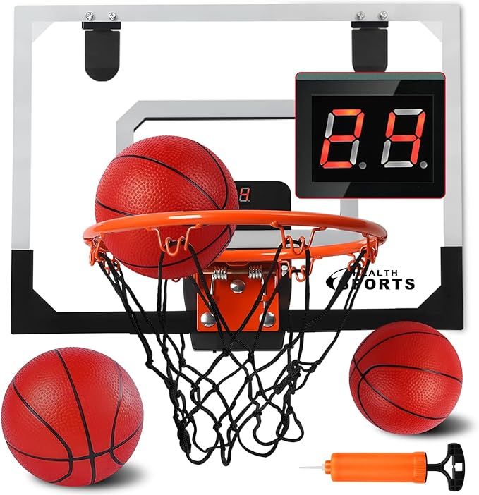Over The Door Basketball Hoop with Electronic Scoreboard Indoor Basketball Hoop for Kids and Adul... | Amazon (US)