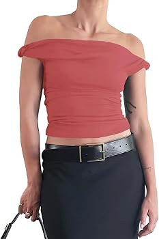 Tankaneo Womens Off The Shoulder Top Sleeveless Slim Fit Tank Top | Amazon (US)
