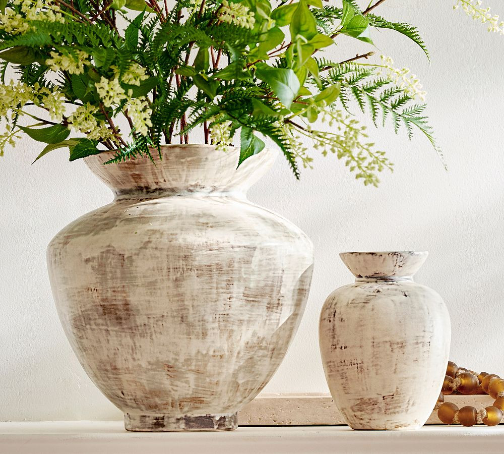 Rustic Brush Strokes Vase | Pottery Barn (US)