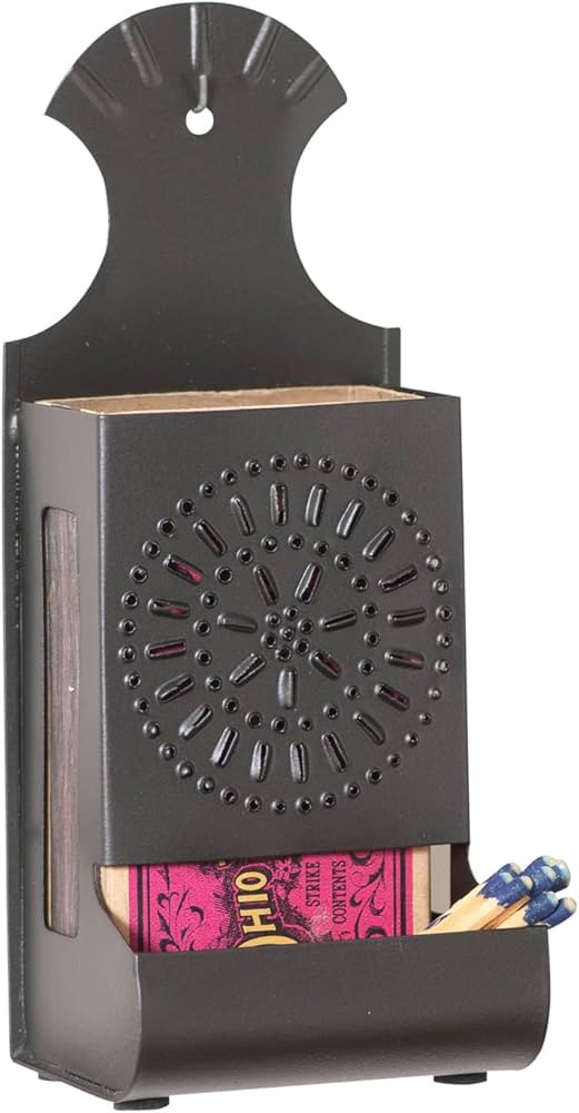 Irvin's Tinware, K18-37SM, Match Box in Smokey Black, Rustic Country Home Decor | Amazon (US)