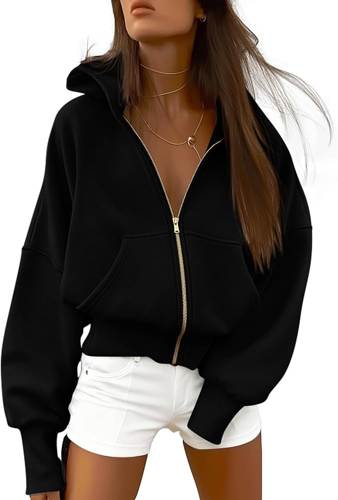 BTFBM Zip Up Hoodie Women Fall Fashion 2025 Trendy Long Sleeve Sweatshirt Fleece Jacket Y2K Hoodi... | Amazon (US)