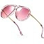 SIPHEW Retro Aviator Sunglasses for Women Trendy Shades Oversized Vintage Double Bridge | Non-pol... | Amazon (US)