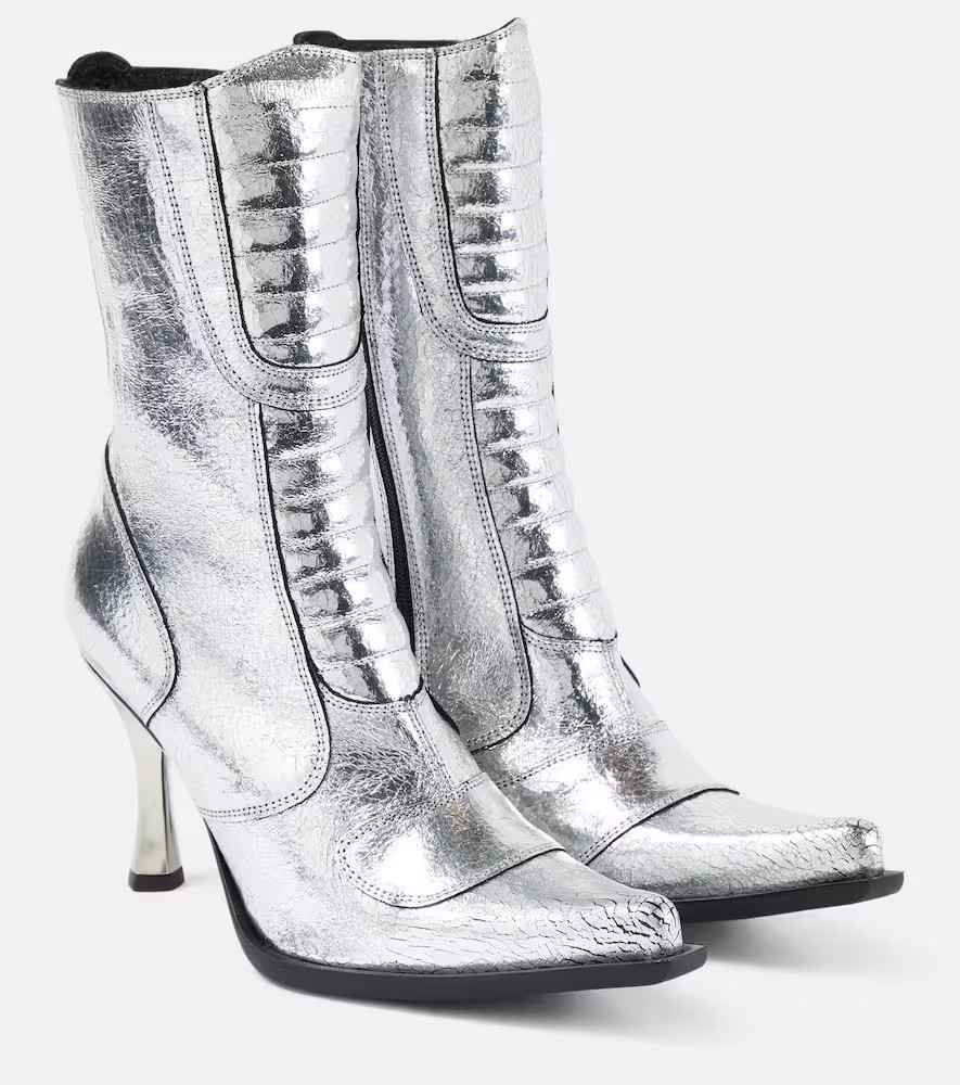 Vetements Metallic leather ankle boots | Mytheresa (US/CA)