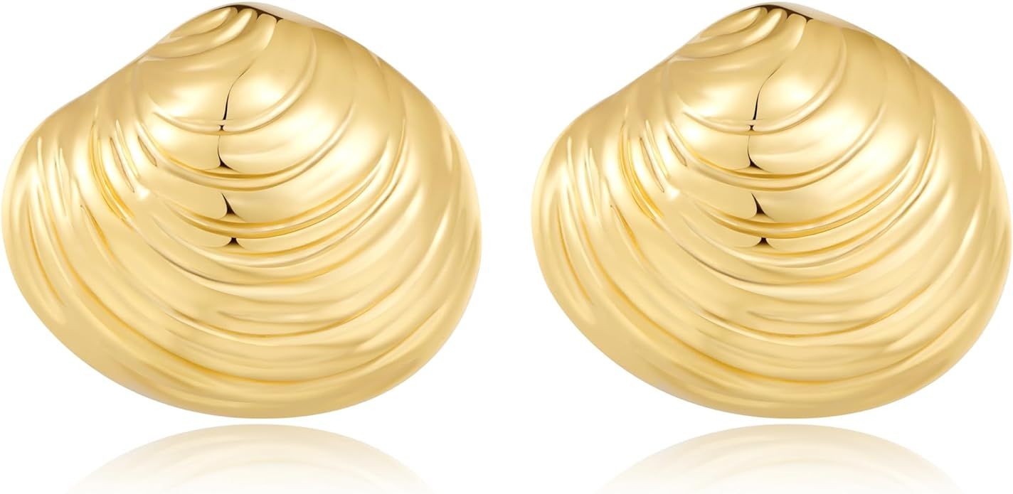 Gold Shell Studs Earrings Gold Earrings for Women Dainty Beach Earrings Summer Fashion Jewelry Gi... | Amazon (US)