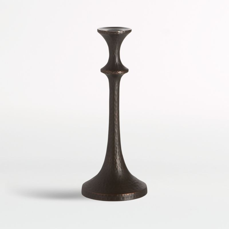 Emmett Bronze Taper Candle Holder 9.25" + Reviews | Crate & Barrel | Crate & Barrel