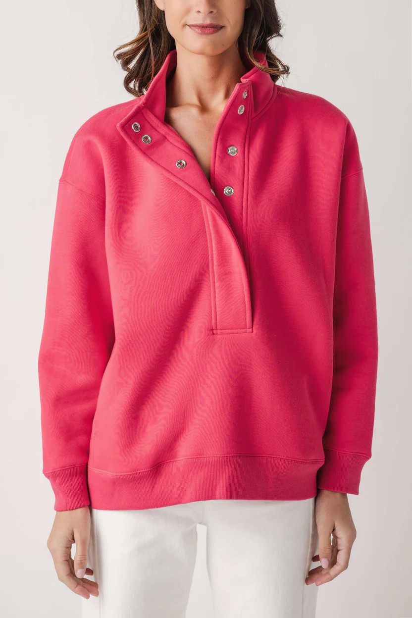 Ocean Drive Snap Polo Sweatshirt | Social Threads