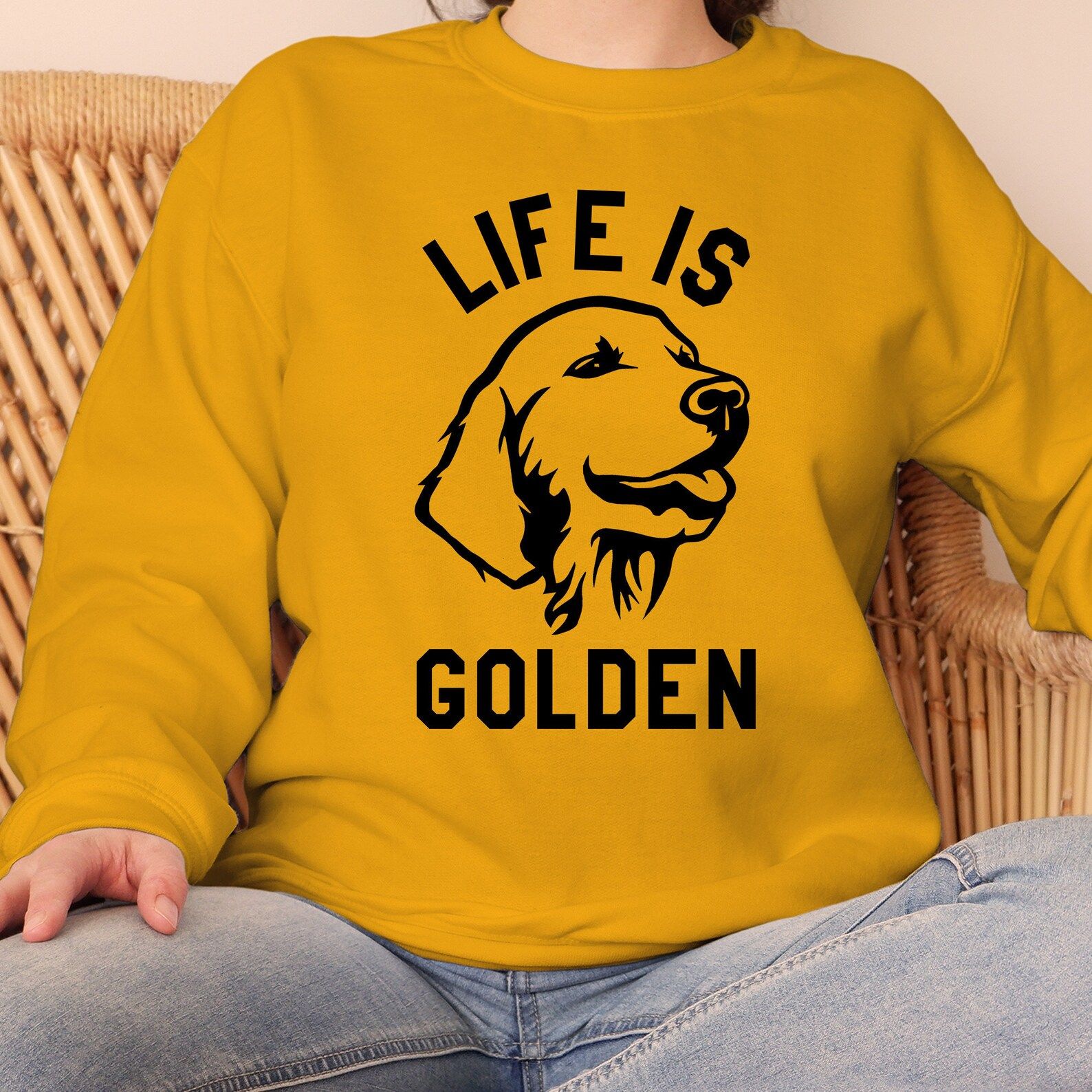 Life is Golden Sweatshirt Gift for Dog Mom Golden Retriever | Etsy | Etsy (US)
