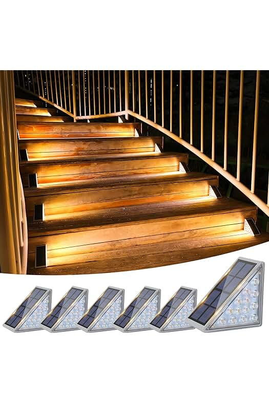 VOLISUN Solar Stair Lights 6 Pack, Solar Step Lights Outdoor Waterproof IP67, LED Outdoor Step Light,Outdoor Light Decor for Garden Stair, Deck, Front Step, Front Porch, and Patio（3000K） | Amazon (US)