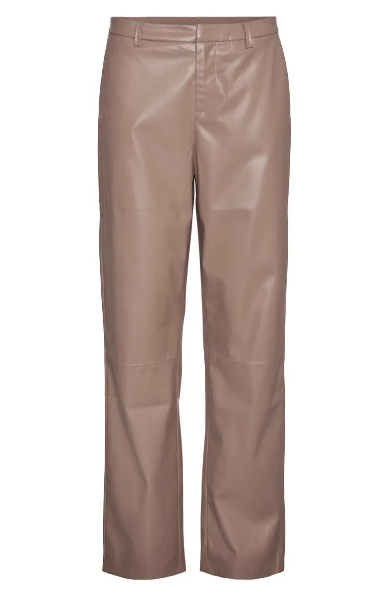 Olympia Mid Rise Straight Leg Faux Leather Pants | Nordstrom