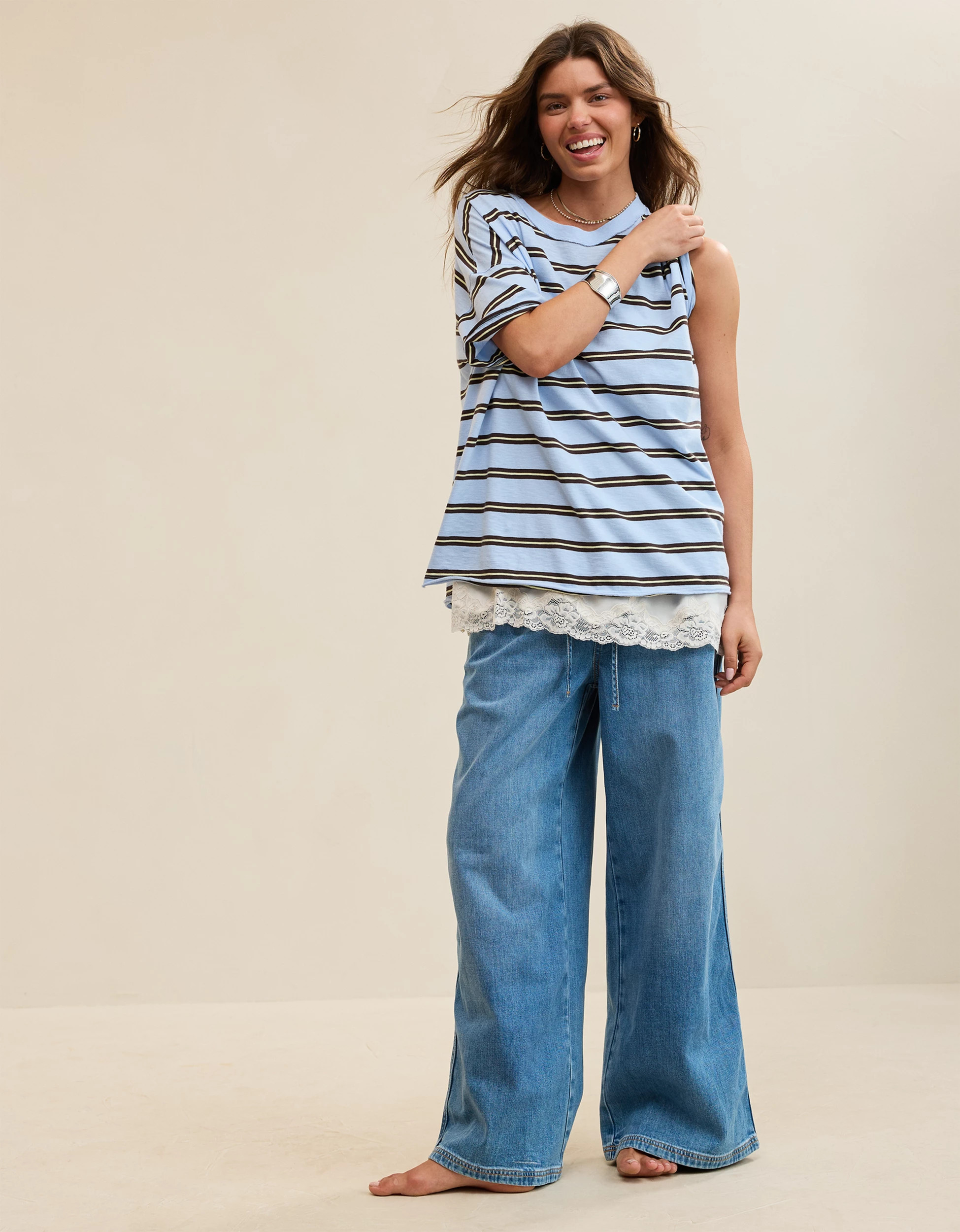 Aerie Daydream Denim Pull-On Pant | Aerie