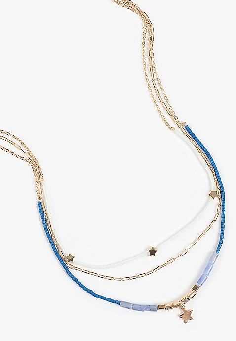Americana Layered Star Necklace | Maurices