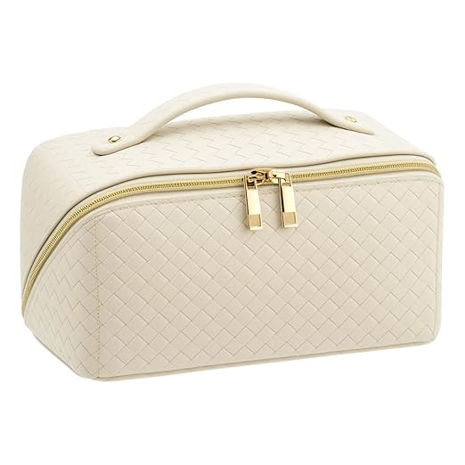 Large Capacity Travel Makeup Bag for Women, Waterproof Portable Cosmetic Bag with Compartments, F... | Amazon (US)