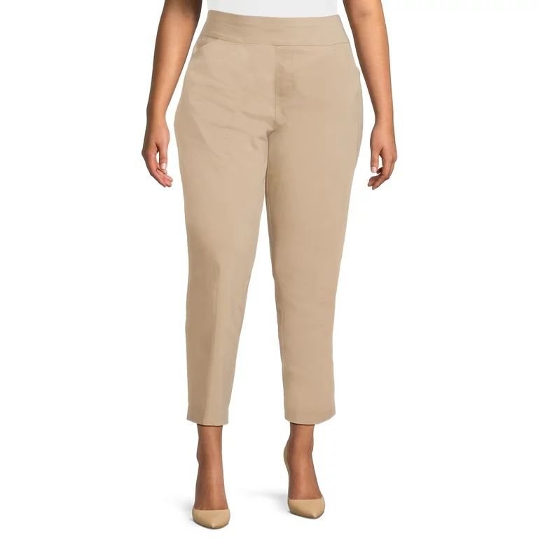 Just My Size Women's Plus Size Millennium Slim Leg Dress Pants, 28" Inseam for Regular | Walmart (US)