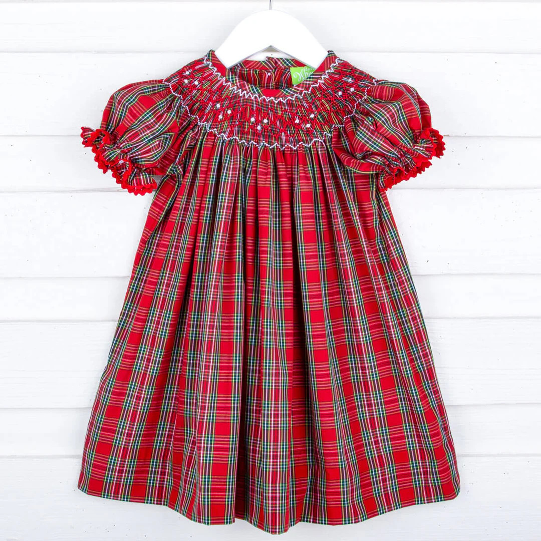 Merry and Bright Plaid Smocked Dress | Classic Whimsy